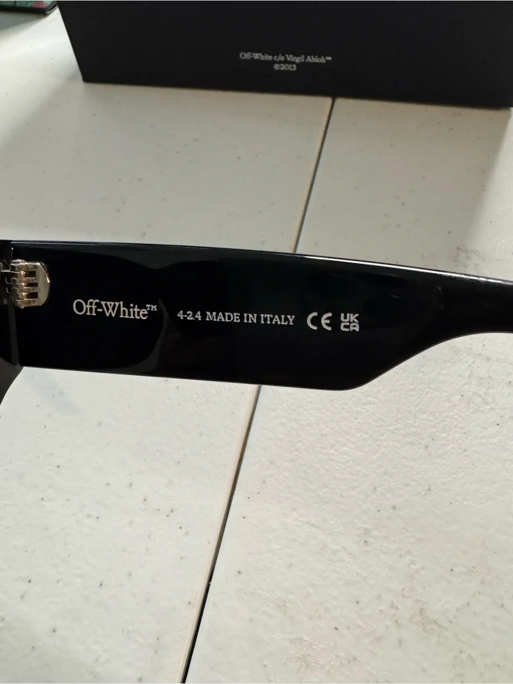 Off-White Belleville Rectangle/Geometric Sunglasses